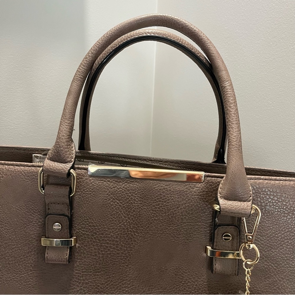 Call It Spring Top Handle Tote with Crossbody Strap Vegan Leather Taupe - Picture 5 of 17